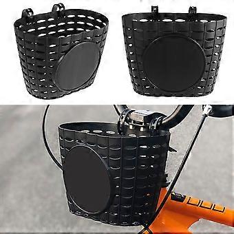 Cesta de plástico para niños de 1 pieza Cesta de almacenamiento de bicicleta desmontable para bicicleta de niños (negro)