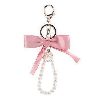 Bowknot Pearl Keychain Lovely Keychain Bowknot Key Ring Bag Charm Pendant