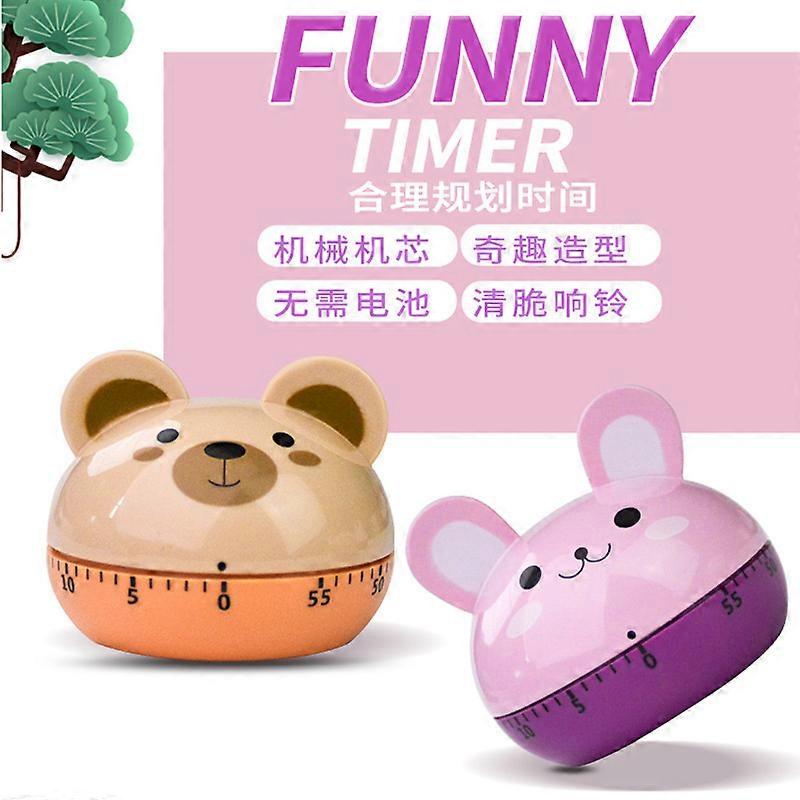 Creative Cartoon Animal TimerTime management mechanical timer kitchen countdown baking reminder (random model)