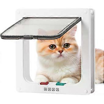 Cat Door Large 18.5Cm x 18cm Flap Easy to Fit, Safety Pet L, White
