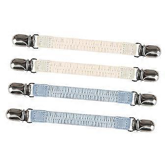 4Pcs Adjustable Elastic Leather Shoe Laces Anti Slip Heel Strap with Alloy Buckles Quick Install For Slip On Sandals  light blue o