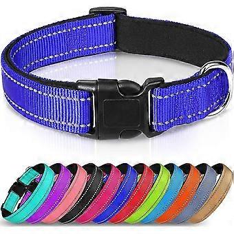 Reflective Dog Collar,12 Colors,soft Neoprene Padded Breathable Nylon Pet Collar Adjustable For Small Medium Large Dogs,4 Sizes