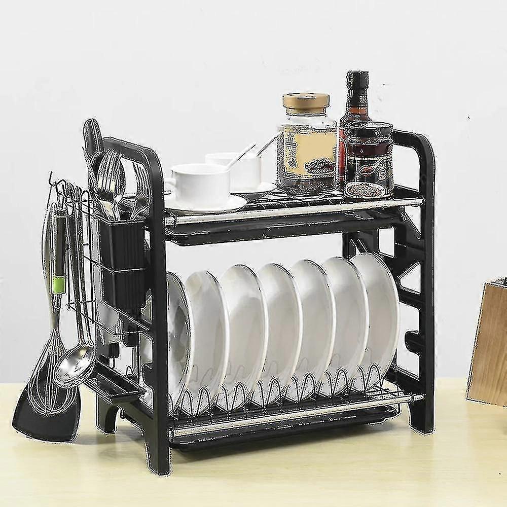 Dish Rack 2 Tier Kitchen Dish Drying Rack Drainer With Drip A