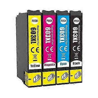 Pacote com 4 Cartuchos de Tinta Compatíveis para Epson 603XL Adequado para Epson Expression Home XP-2100 XP-2105 XP-2155 XP-3105 XP-4100 XP-4105 WF Series