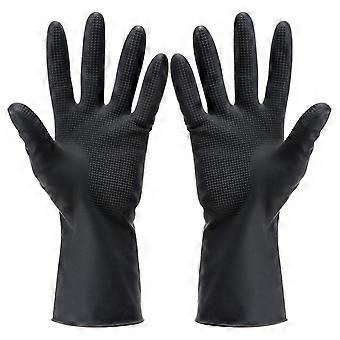 5 Pairs Of Hair Dye, Black Reusable Salon Hair Color Latex Gloves, Thick Rubber