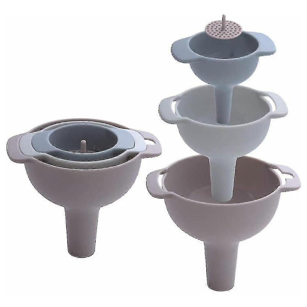 Kitchen Funnel Set Nested Funnels With Handle 4 Pack Plastic Funnels