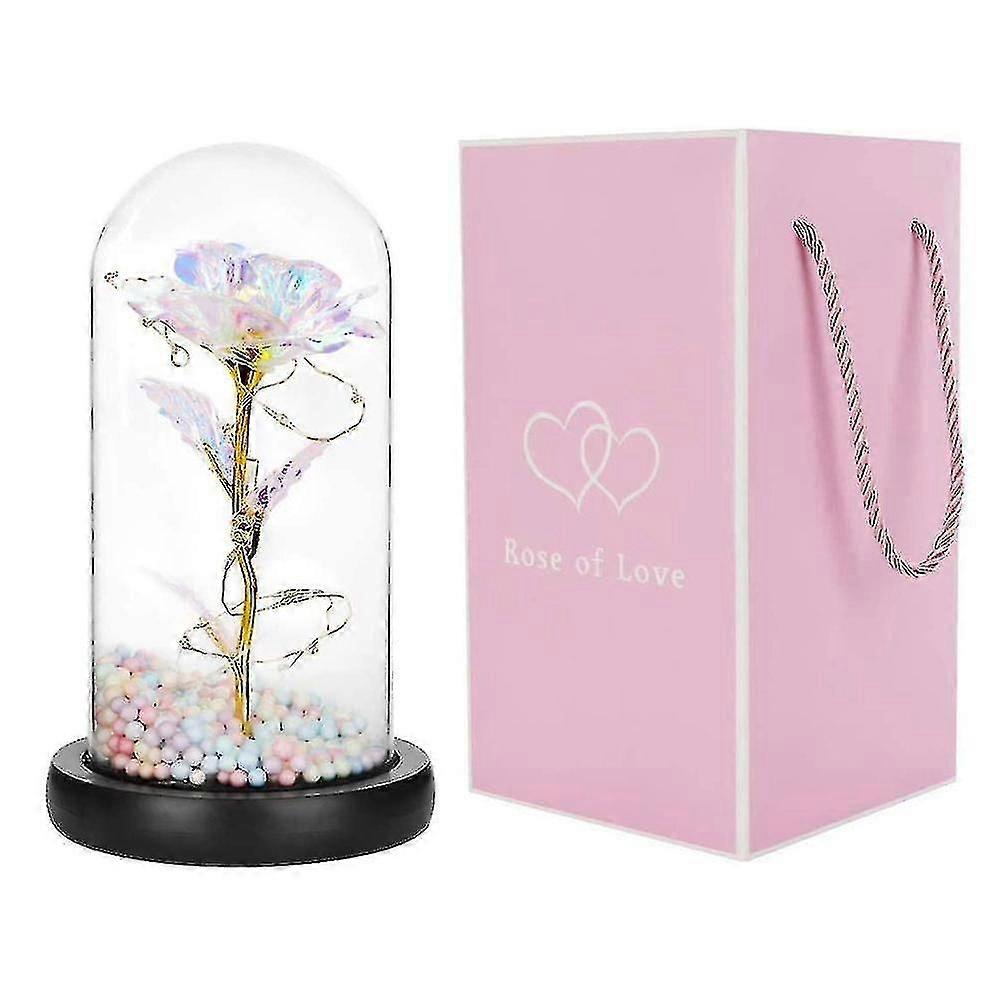 Rose Flower Glass Lamppink