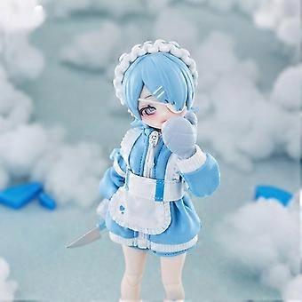 Anime-Actionfigur im blau-weißen Dienstmädchen-Outfit mit Messer, 15 cm große PVC-Sammelfigur für die Zimmerdekoration und als Geschenk für Anime-Fans