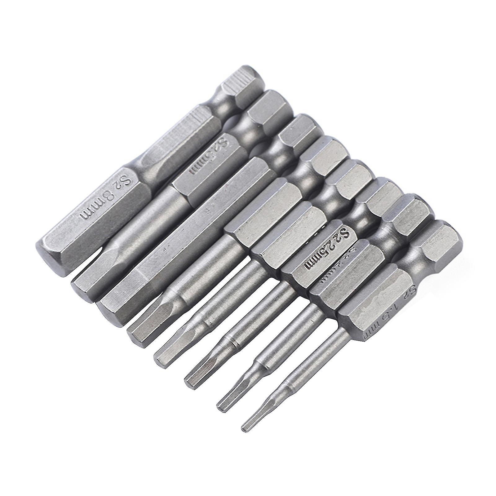 8pcs Steel Magnetic Hexagon Bit Set Hex Head Allen Wrench Screwdriver Bit Set