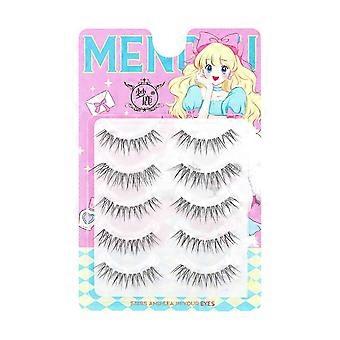 Unbranded 5 Pairs False Eyelashes Realistic Curl Soft Lightweight for Sensitive Eyes Ideal for Daily Beauty Cosplay Makeup Looks