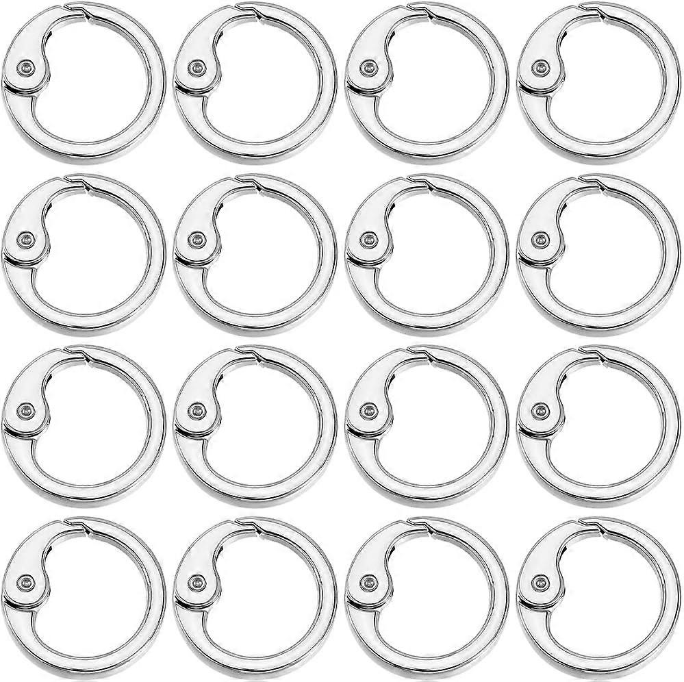 18Pcs Alloy Spring Gate Rings Ring Platinum 25x4.5mm