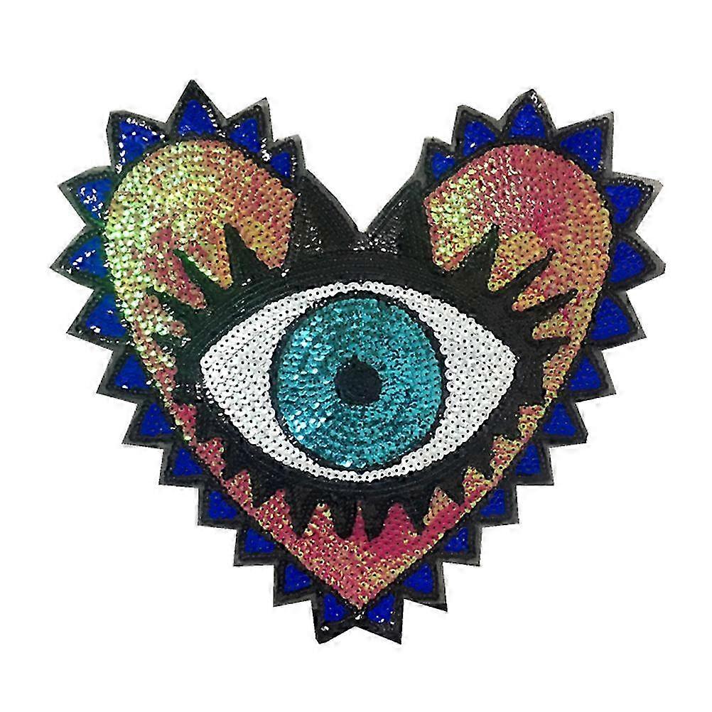 Sequin Heart Eye Embroidery Patches