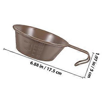 Tigela de aço inoxidável para camping com alça, leve, multifuncional e portátil, ideal para camping, mochilão, piquenique e churrasco. Pacote com 1 unidade.