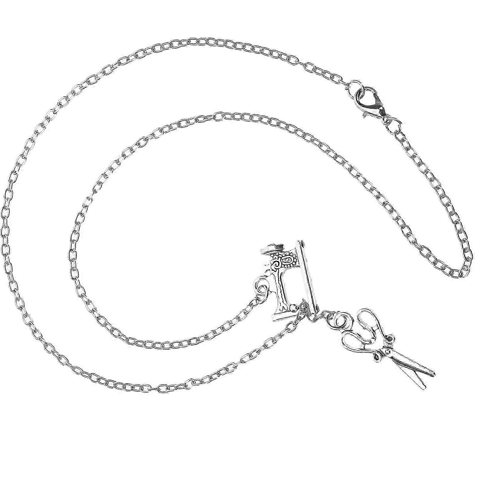 5Pcs Silver Pendant Necklaces, Creative Tailor Gift