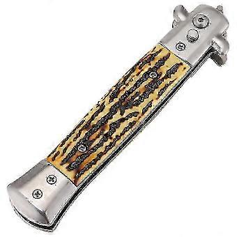 1Pcs Automatic Stainless Steel Combs Foldable Knife Brushes Hair Trimmer Comb Brush Accessories Butterfly Mens Pocket Knife Comb Imitation Bovine Bone