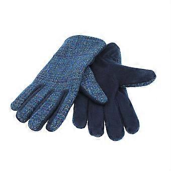 Isla Harris Tweed Fleece Gloves ZG012 Peacock Blue