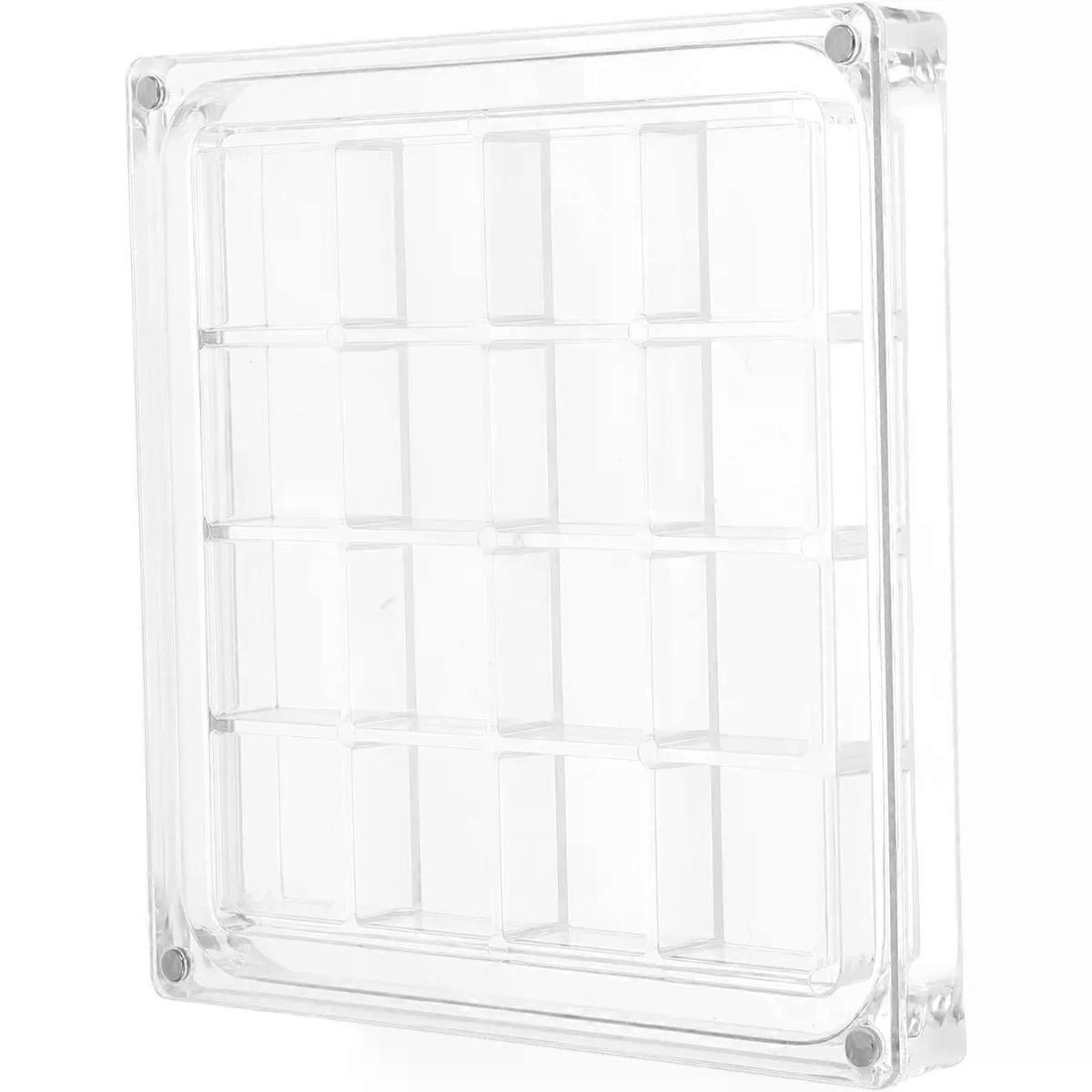 Magnetic Seashell Display Case Acrylic Box with 16 Compartments