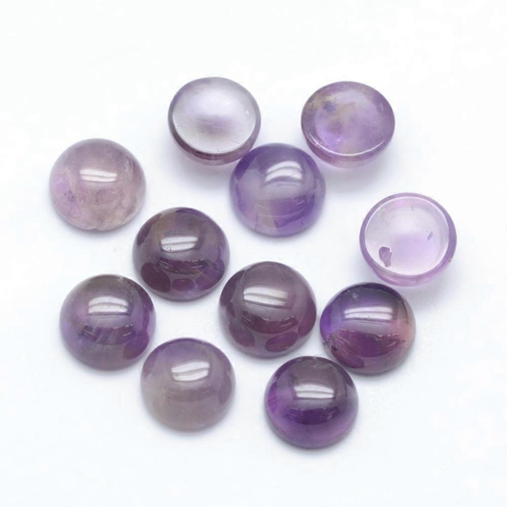 Natural Amethyst Cabochons Half Round 6x3~3.5mm