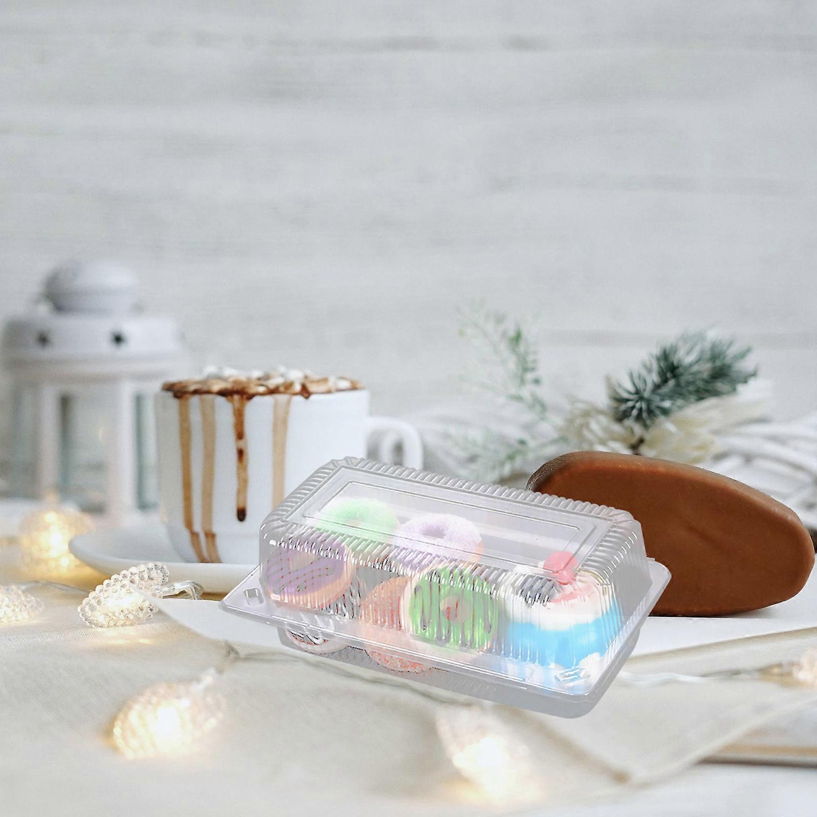 Dessert Packaging Box compatible with Wrapping Use 25Pcs Transparent Disposable Cake Boxes