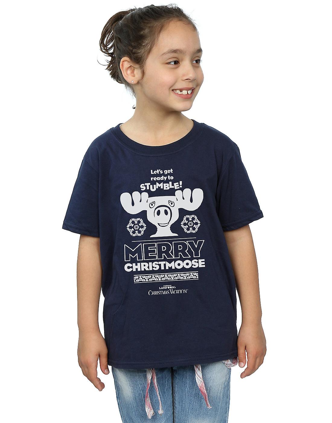 国民の風刺のクリスマスの休暇女の子メリー Christmoose t シャツ