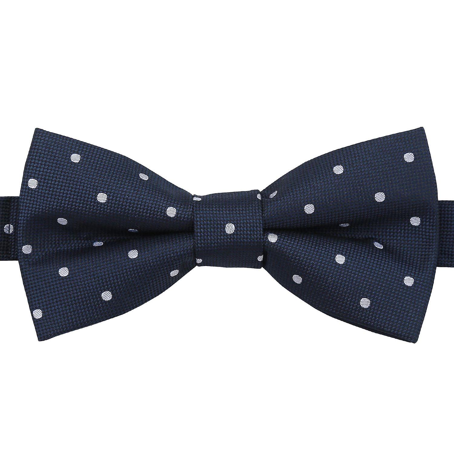 Navy Blue Polka Dot Pre-Tied Bow Tie