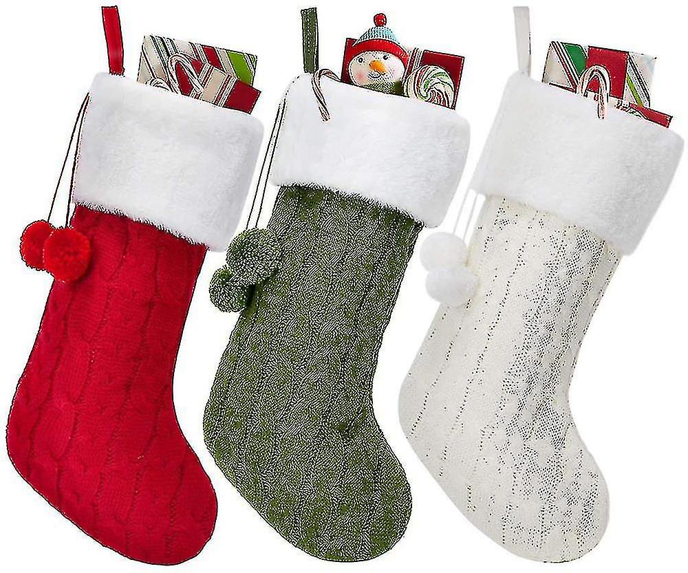 Knitted Christmas Stocking With Christmas Ornaments