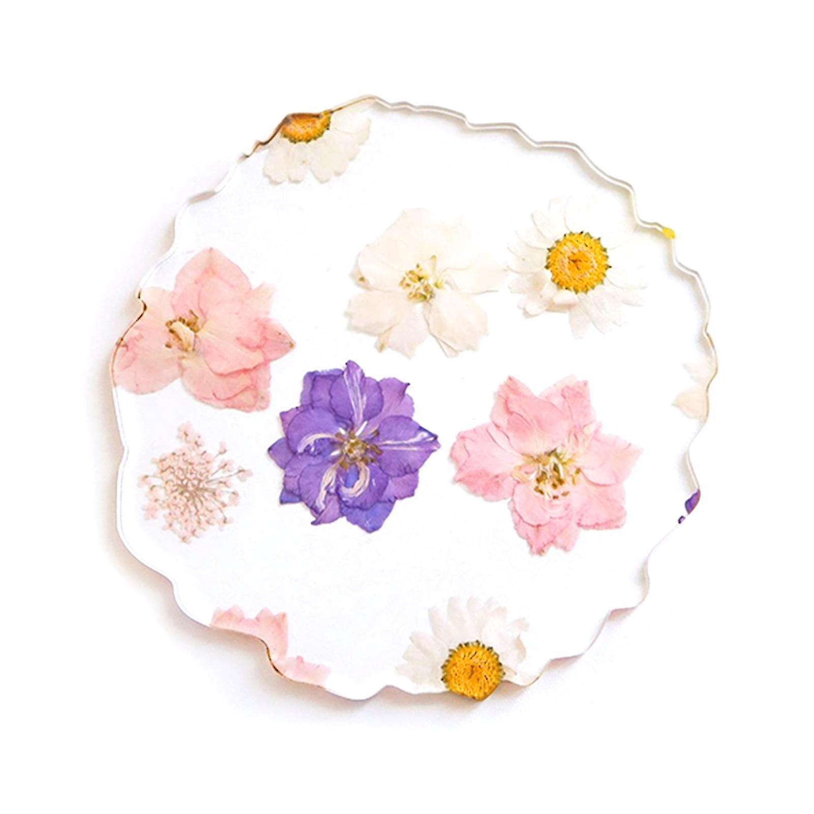 Acrylic Flower Coasters Multifunctional Transparent Pad Heat-resistant Drinks Cup Mat For Home
