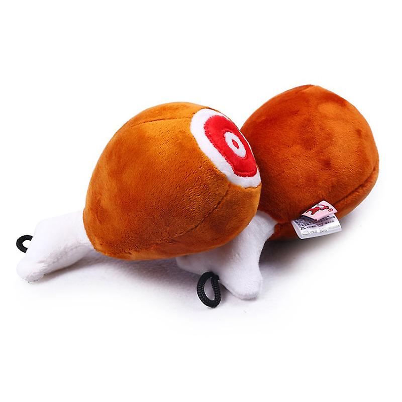 1pc Drumstick Chew Play Toy Pet Dog Cat Squeaker Squeaky Plush Sound Chicken Leg,
