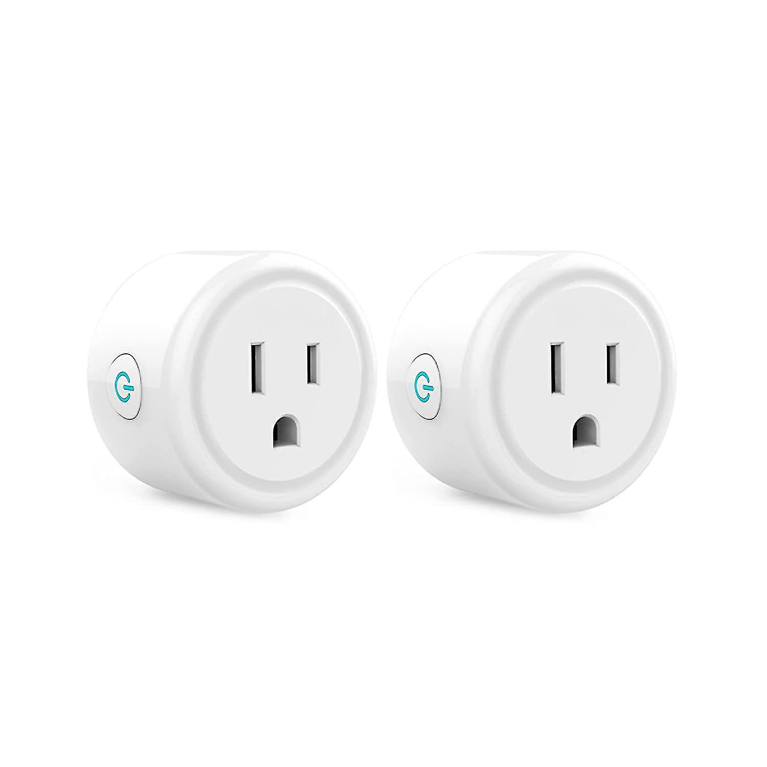 Smart Mini Smart Plug, Wifi Outlet Socket Compatible With Alexa And Google Home, Remote Control With Timer Function, No Hub Required(2 Pack),white
