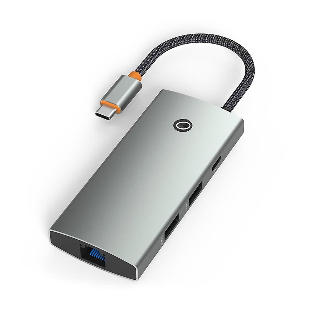 6-in-1 TypeC Hub with 4KHDMI, USB 3.0, PD100W Charging Rj45 Ethernet Connector