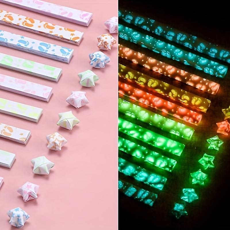 210 Sheets Of Colorful Glow-in-the-dark Origami Stars - Perfect For Decorations!