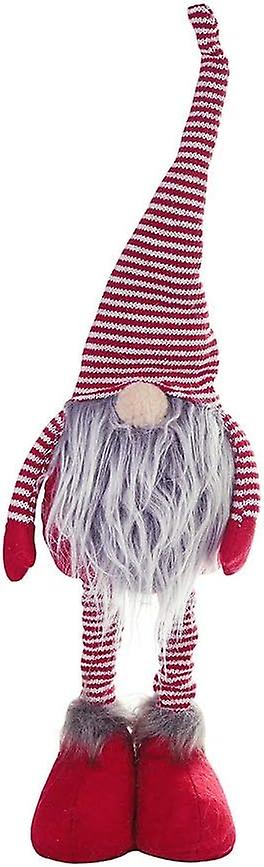 クリスマスストライプニットノーム人形引き込み式脚ウィンターエルフサンタクロースフィギュアジュエリーホリデーギフト