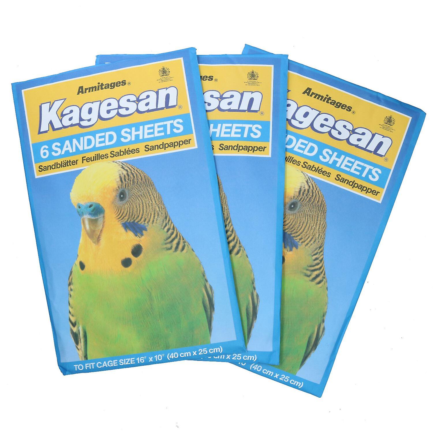 18 Sanded Sheets Sandpaper Cage Lining Budgies Caged Birds  25x40cm