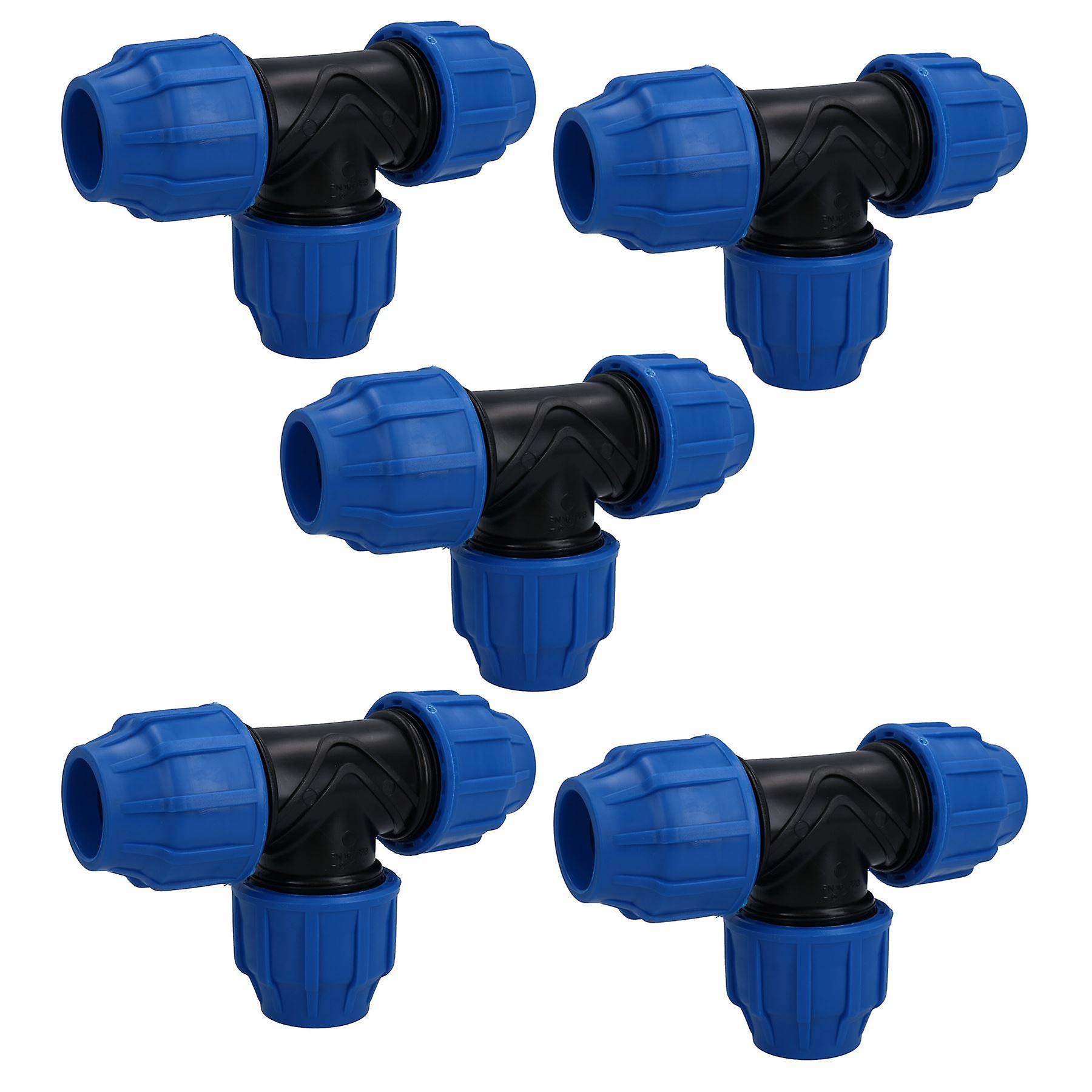 32 x 32 x 32mm MDPE Tee T-Piece Water Pipe Fitting Coupling Connector 5pk