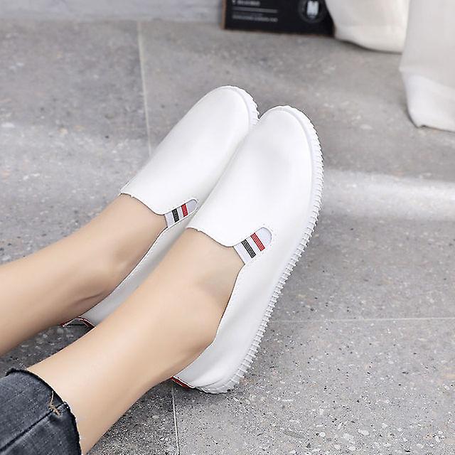 Cresfimix Zapatos De Mujer Γυναικεία Μόδα Λευκό Αναπνεύσιμο Slip On Flat Παπούτσια Lady Pu Δέρμα Καλοκαίρι Άνετα Loafers A2015