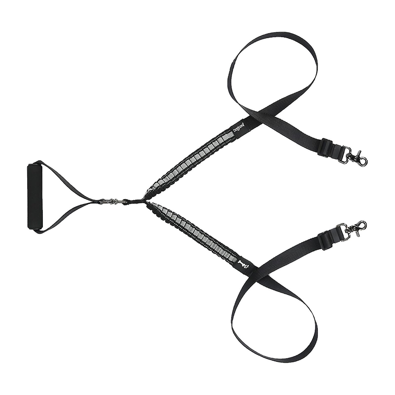Pet Double Dog Leash Adjustable Anti Shock for Running Walking Training