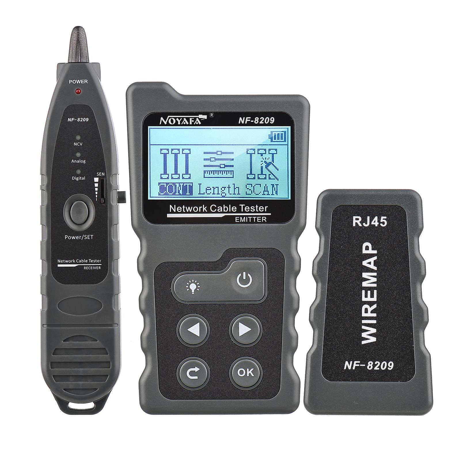 Kabelspårare Lan Display Measure Tester Multifunktionell LCD-skärm Nätverkskabeltestare Inline Poe Spännings- och strömtestare