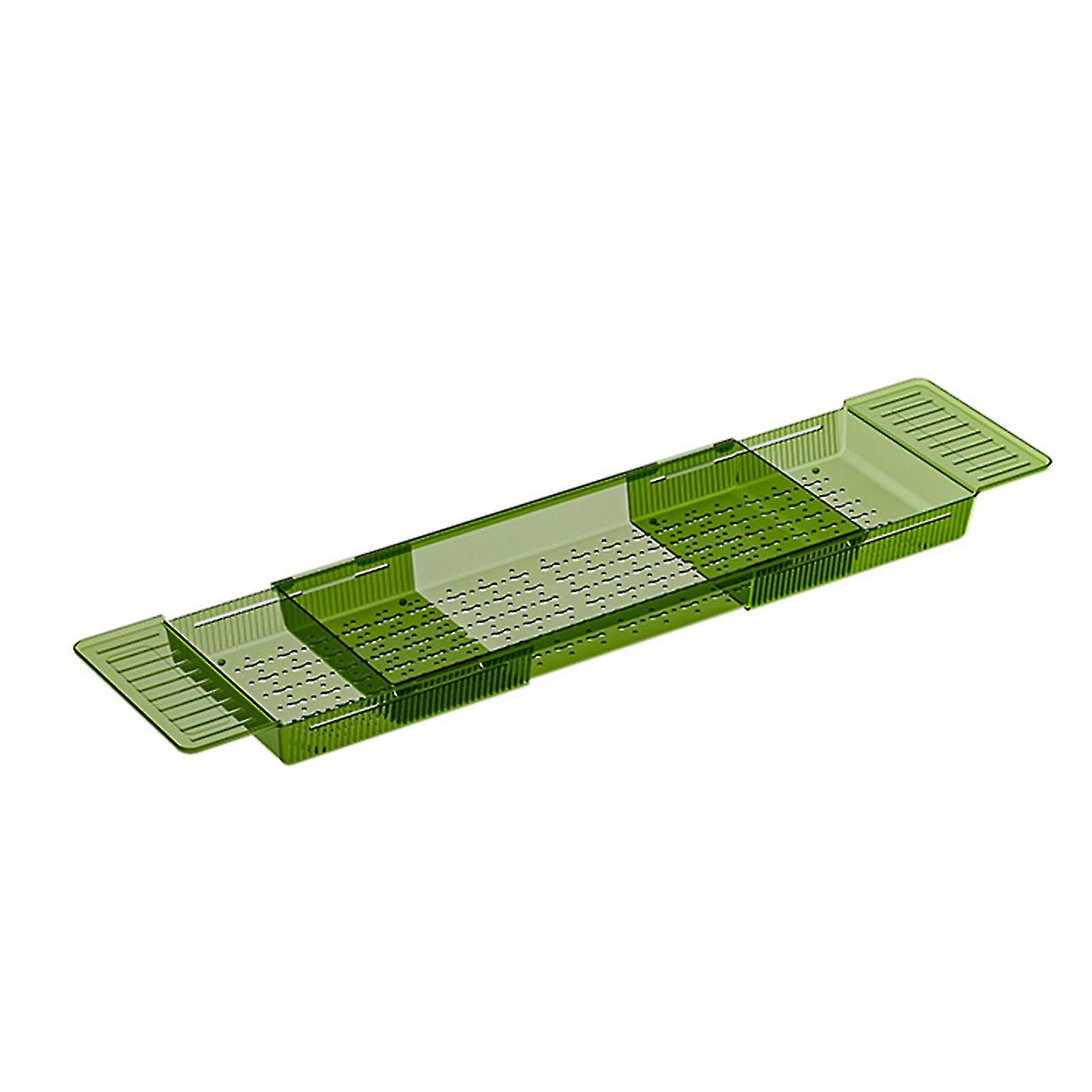 Bathtub Shelf Multifunction Luxury Slip Resistance Grip Expandable Bath Tray for Bathtub Transparent Green