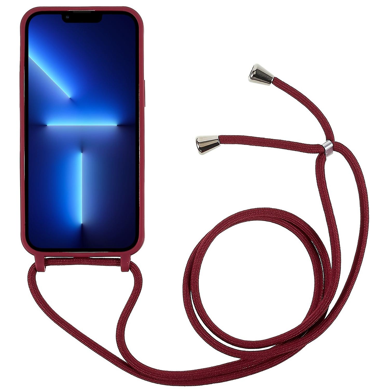For iPhone 14 Pro Max 6.7 inch Integrated TPU Case Drop-proof Back Cover with Adjustable Lanyard