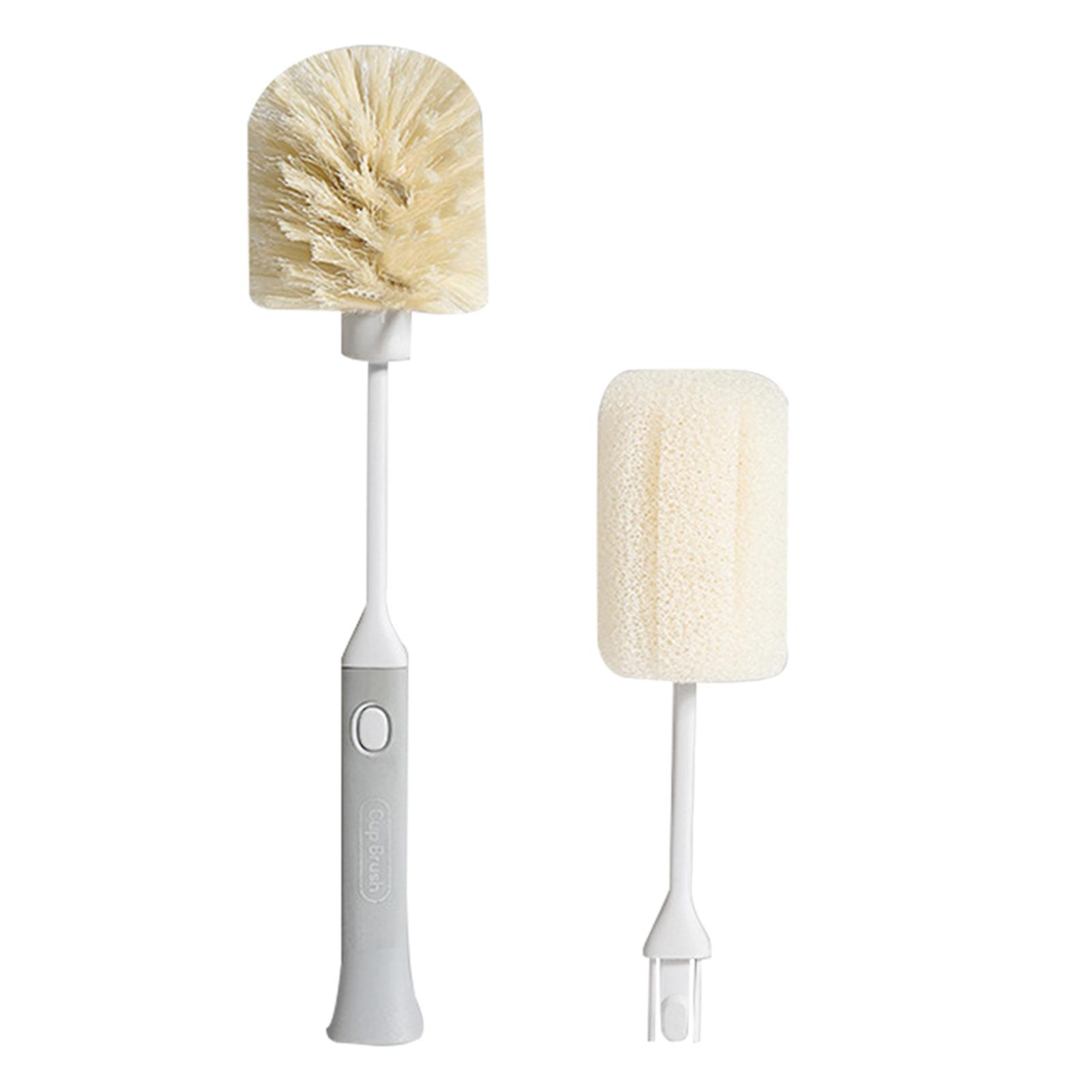 Cup Brush Household Kitchen Sponge Replaceable Long Handle Cleaning Tool for Insulation CupsAshen