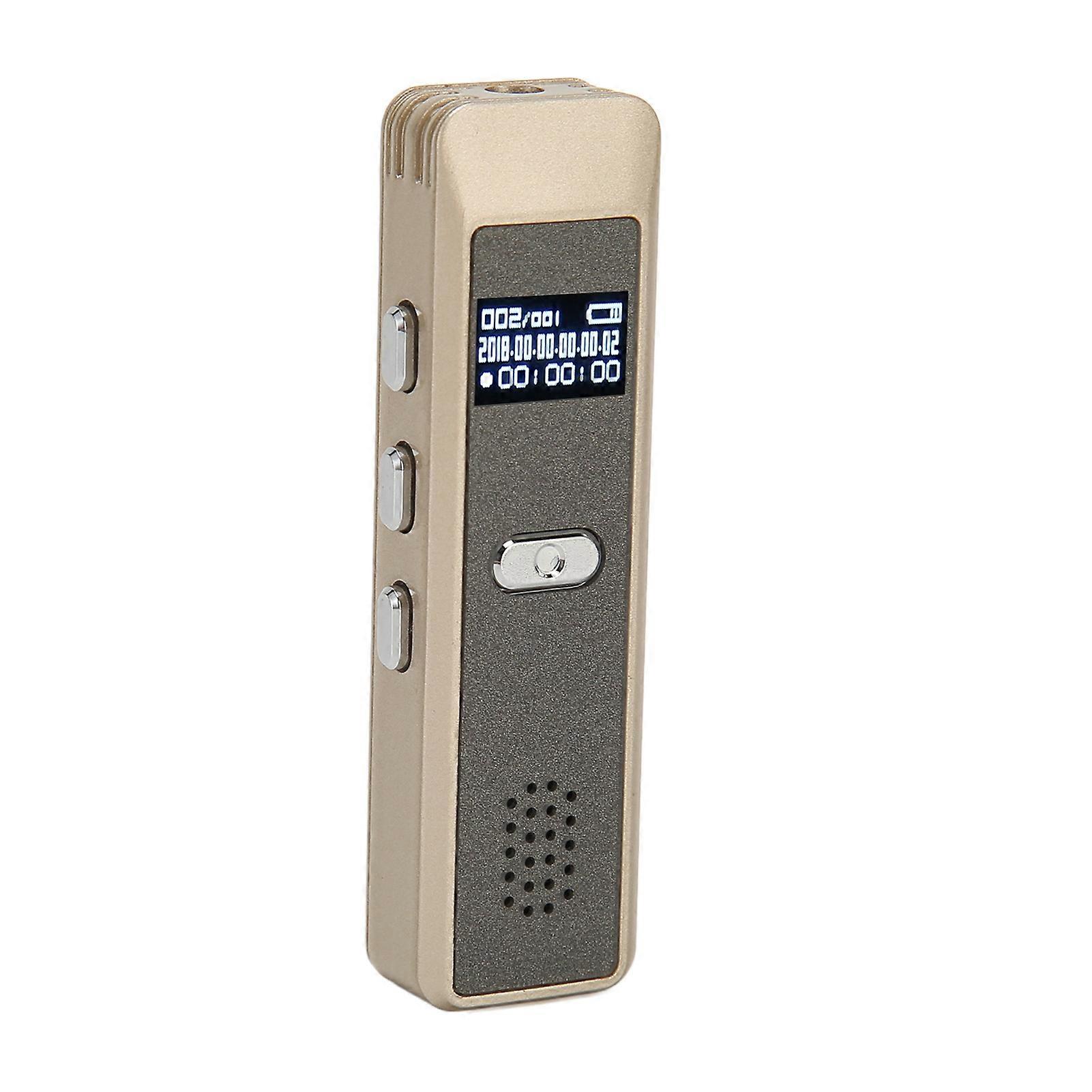 AI Intelligent Voice Activated Recorder, HD Noise Reduction, 8GB, Gold Shell, MP3 Player