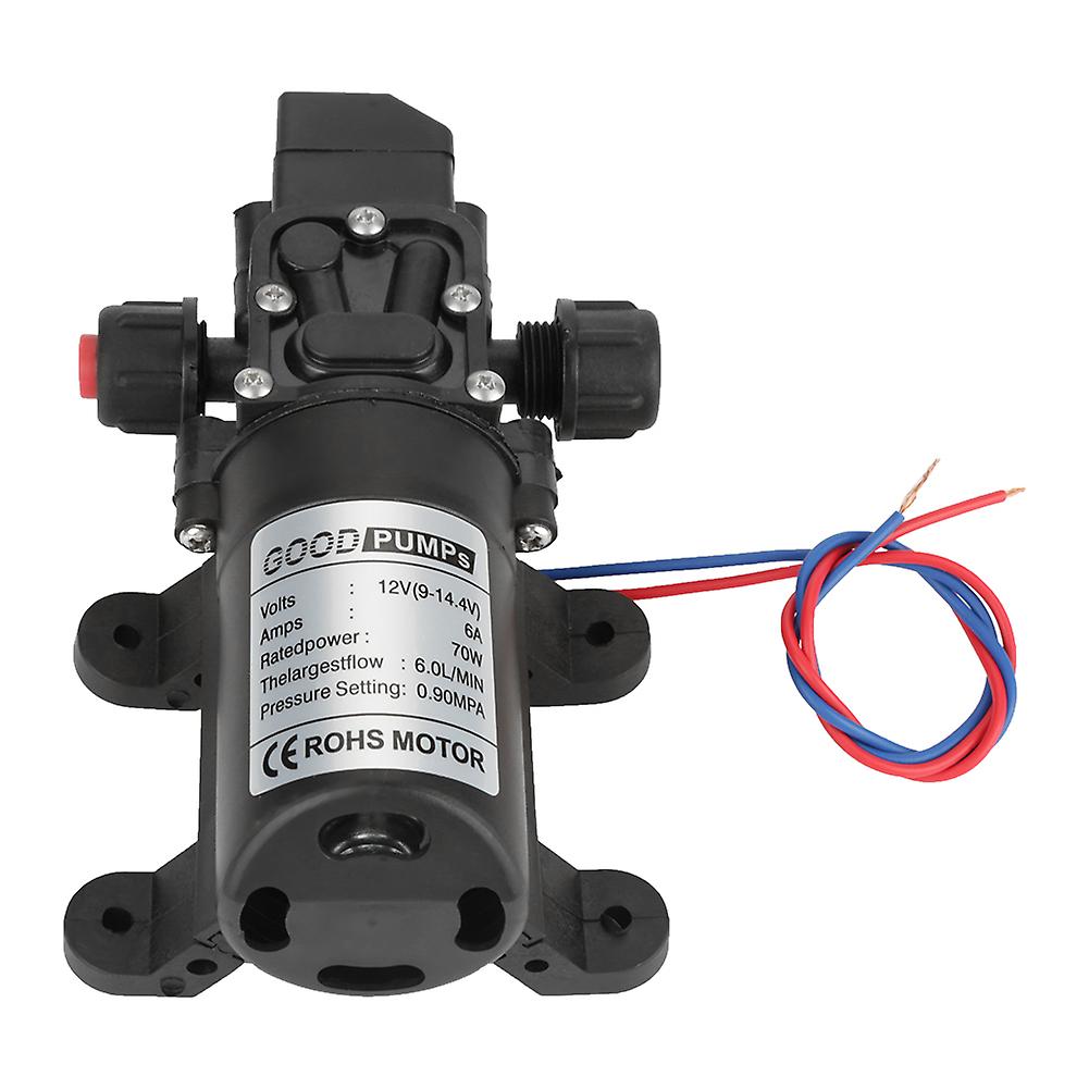 12 Volt Diaphragm Pump 70W Self Priming Pump 12V DC Fresh Water Pump Water Pressure Switch,4-6L/Min Water High Pressure Diaphragm for RV Camper UVQ7R