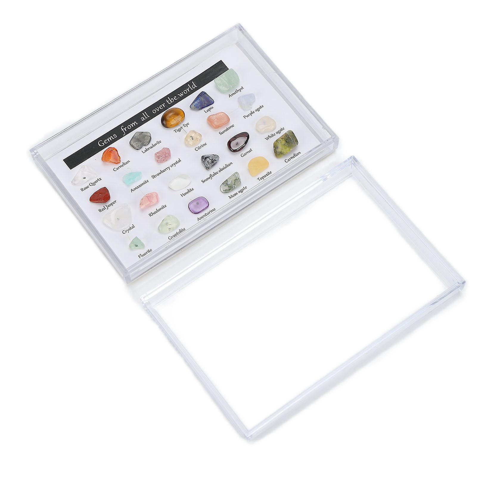 24 Kinds Crystal Gemstones Chakra Stone Healing Crystal Stone Kit with Box for Collector