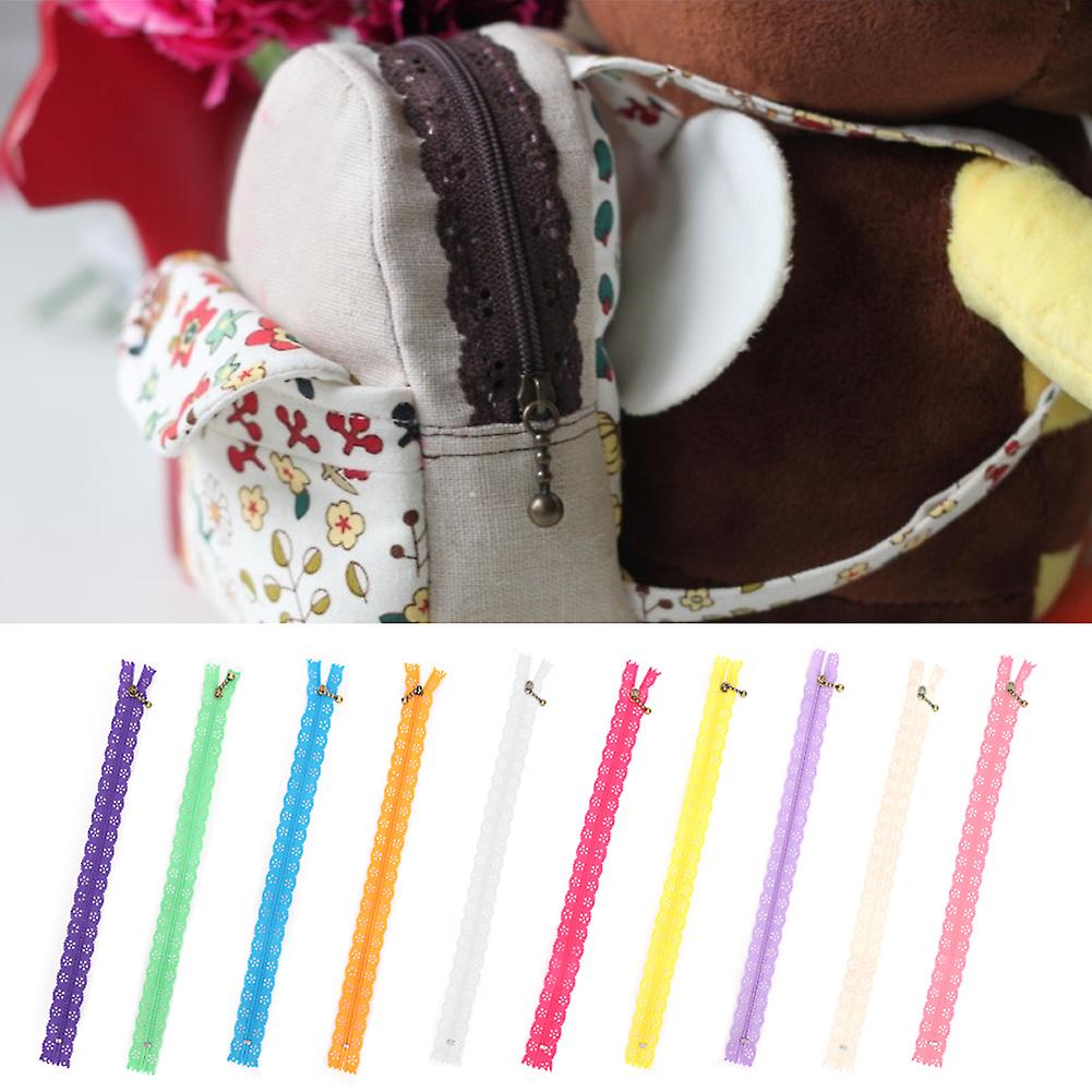 10pcs Mixed Style Lace Zippers Silk Bud No. 3 Nylon Sewing Accessories 30cm