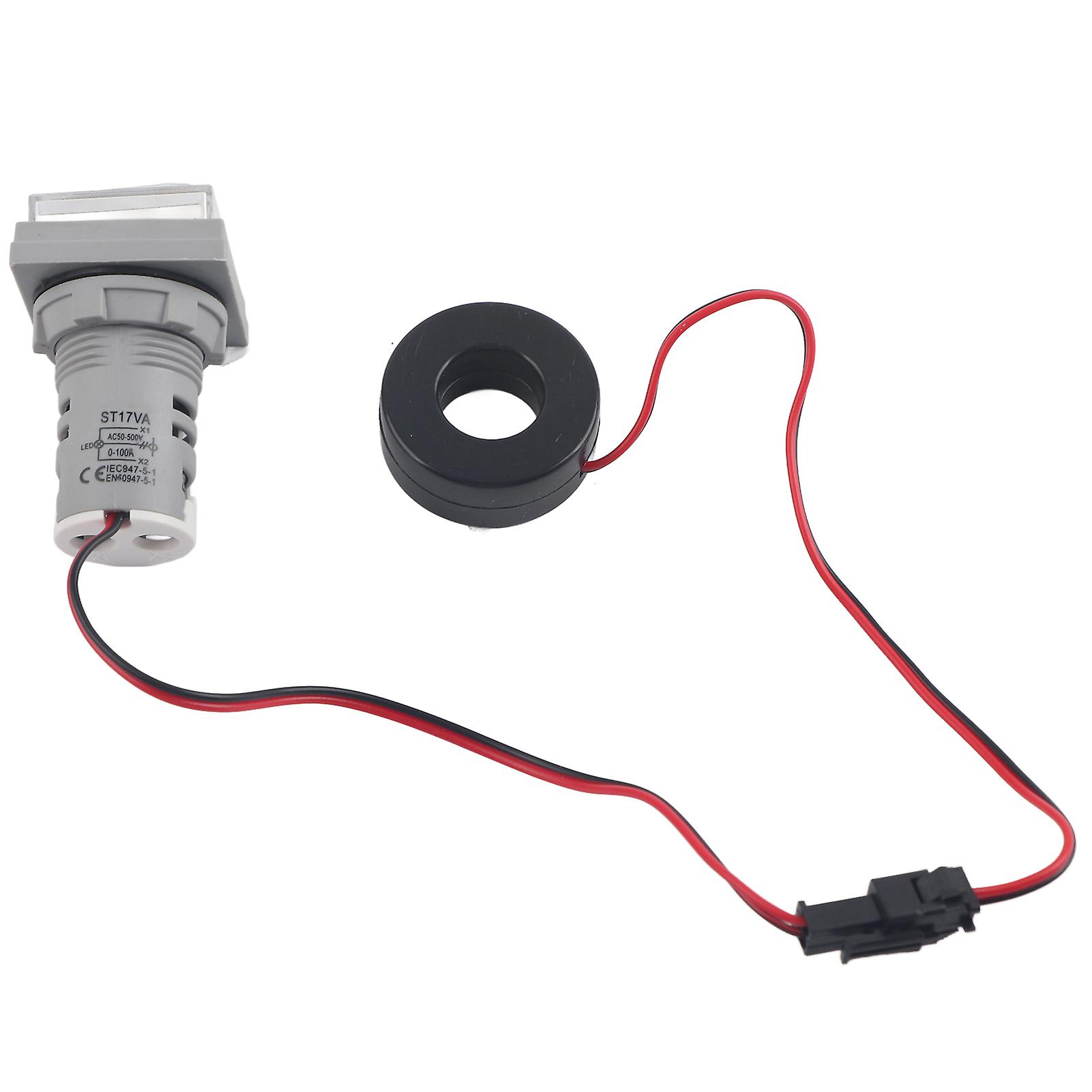 LED Digital Display AC Voltage Current Meter Indicator 22mm 0-100A Meter Indicator (white)
