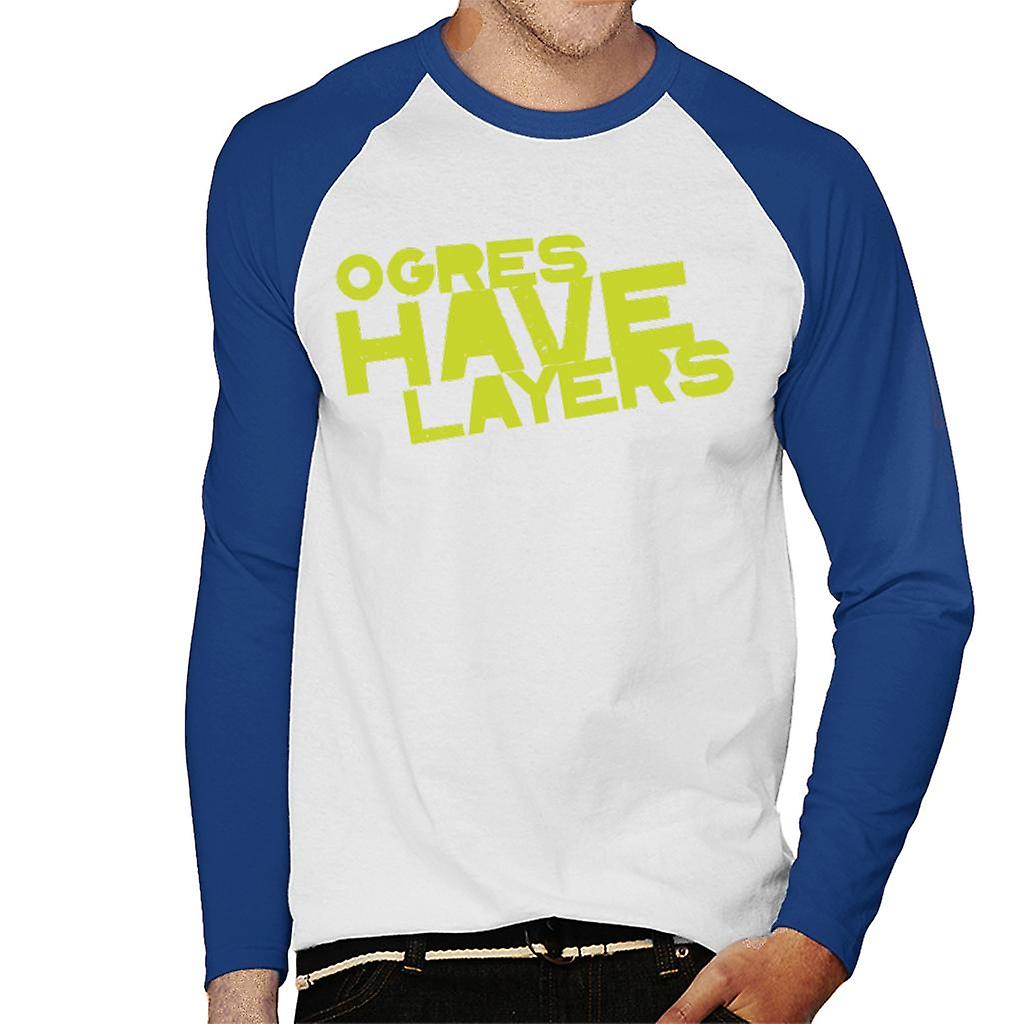 Shrek Ogres Have Layers Men's Baseball Long Sleeved T-Shirt