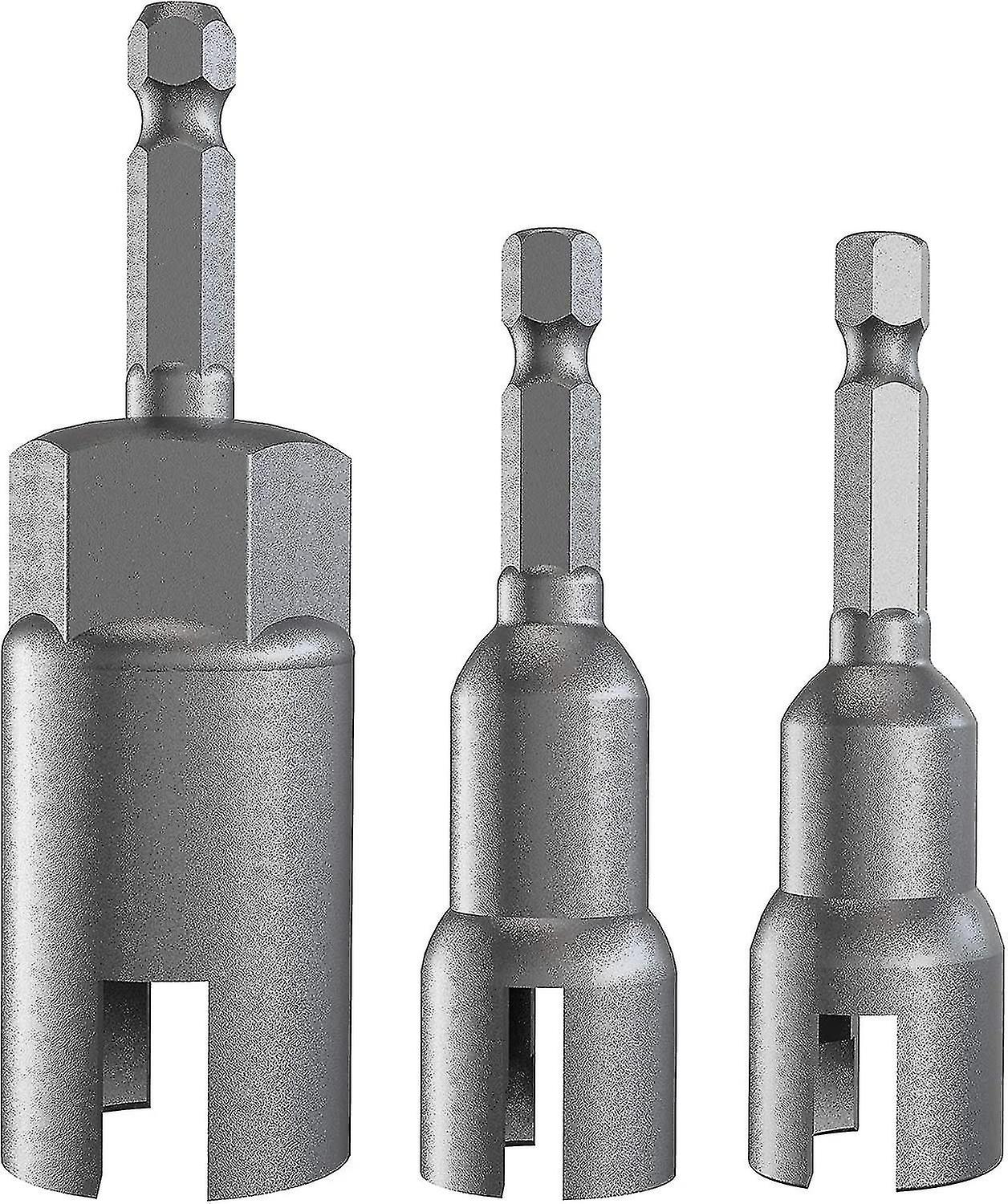3pcs 1/4" Hex Shank Power Wing Nut Driver Set Slotted Wing Nut Drill Socket