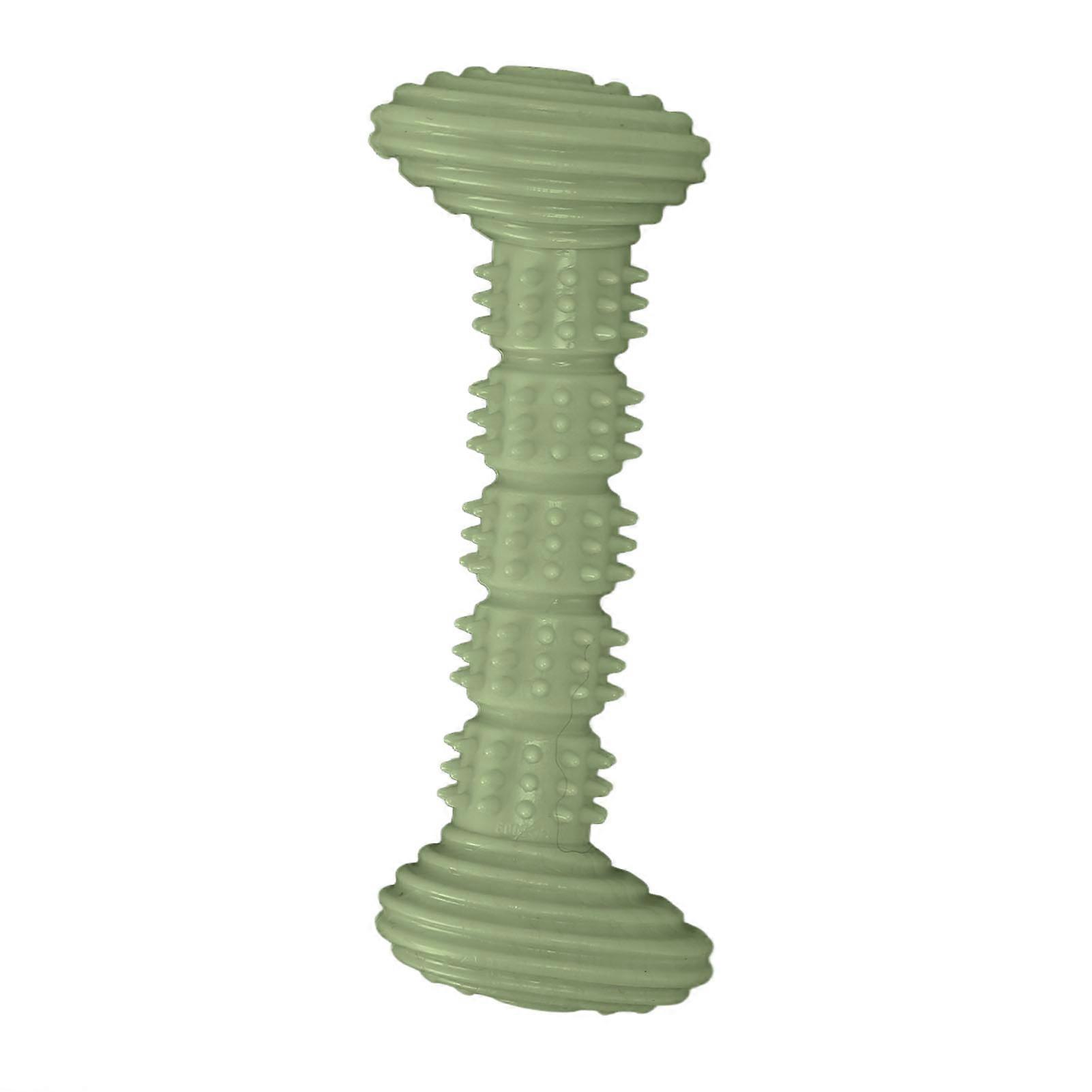 Dog Rubber Chew Toy Bone Shape Soft Teething Toy for Small Dogs Green