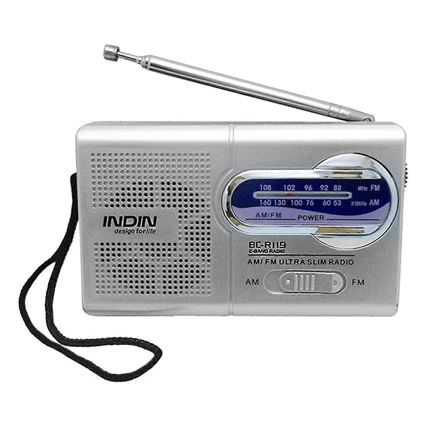 BC-R119 Radio Speaker Good Sound Effect Multifunctional Silver Gray Stable Transmission FM AM Radio