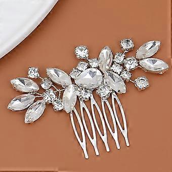 Crystal Wedding Hair Comb Silver Rhinestone Side Hair